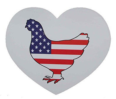 WickedGoodz Heart Shaped American Flag Chicken Refrigerator Bumper Magnet - Perfect Patriotic Gift-WickedGoodz