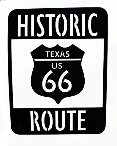 Custom Personalized Vinyl Route 66 Texas Decal - Highway Sign Bumper Sticker, for Tumblers, Laptops, Car Windows-WickedGoodz