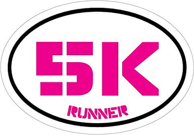 WickedGoodz Pink 5K Runner Vinyl Window Decal - Marathon Bumper Sticker - Perfect for 5 K Runners Gift-WickedGoodz