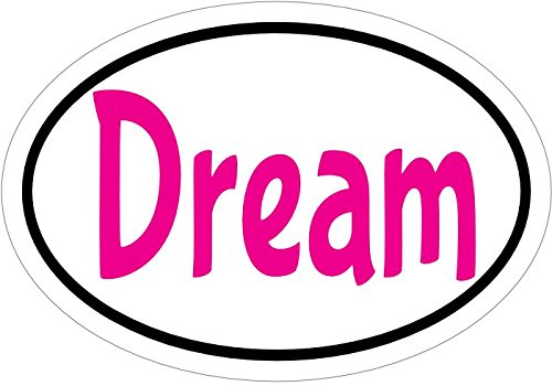 WickedGoodz Oval Vinyl Pink Dream Decal - Inspirational Bumper Sticker - Inspirational Gift-WickedGoodz