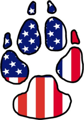 WickedGoodz American Flag Dog Paw Vinyl Window Decal - Dog Bumper Sticker - Perfect Dog Owner Gift-WickedGoodz