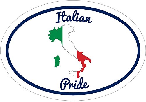 WickedGoodz Oval Vinyl Italy Flag Italian Pride Decal - Heritage Bumper Sticker - Perfect Italian Gift-WickedGoodz