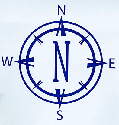 Custom Initial Monogram Decal Compass Rose Name Design-WickedGoodz