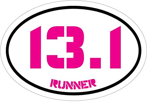 WickedGoodz Pink 13.1 Runner Vinyl Decal - Marathon Bumper Sticker - Perfect for Joggers Gift-WickedGoodz