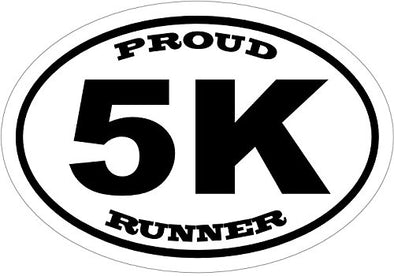 WickedGoodz Oval Vinyl Proud 5K Runner Decal - Running Bumper Sticker - Perfect Race Clubs and Marathoners Gift-WickedGoodz