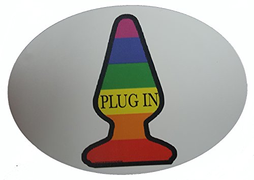 WickedGoodz Oval Rainbow Plug in Funny Refrigerator Bumper Magnet - Perfect Gag Joke Gift-WickedGoodz