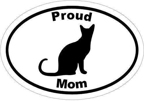 WickedGoodz Oval Proud Cat Mom Decal - Kitty Bumper Sticker - Perfect Kat Lady Decal-WickedGoodz