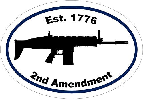 Oval Rifle 1776 Gun Vinyl Decal - 2nd Amendment Bumper Sticker-WickedGoodz