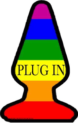 WickedGoodz Rainbow Plug in Vinyl Window Decal - Funny Bumper Sticker - Perfect Joke Gag Gift-WickedGoodz