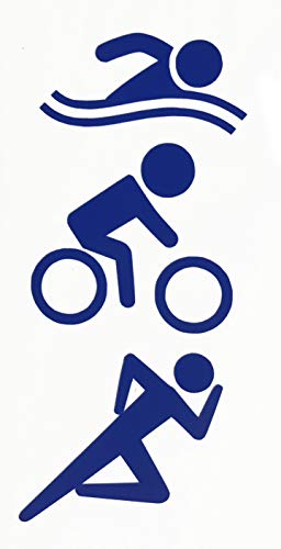 Custom Triathlon Symbol Decal - Triathlete Bumper Sticker, for Tumblers, Laptops, Car Windows, Personalized Swim Bike Running TRI Design-WickedGoodz