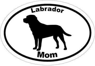 WickedGoodz Oval Vinyl Labrador Retriever Dog Decal, Lab Mom Bumper Sticker, Retriever Gift-WickedGoodz
