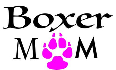 WickedGoodz Vinyl Pink Paw Boxer Mom Decal - Dog Bumper Sticker - Perfect Pet Owner Gift-WickedGoodz