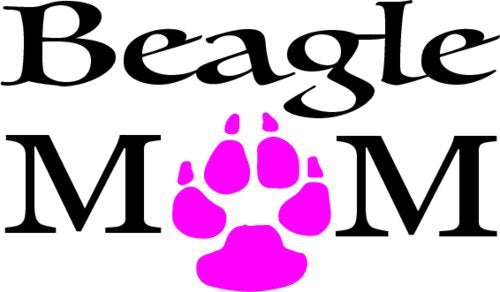 WickedGoodz Beagle MOM Vinyl Window Decal Transfer - Beagle Bumper Sticker - Perfect Beagle Owner Gift - Made in The USA-WickedGoodz
