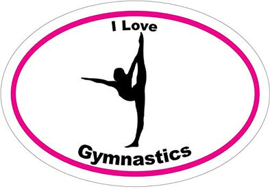 WickedGoodz I Love Gymnastics Vinyl Window Decal - Gymnastics Bumper Sticker - Perfect Gymnastics Mother, Team, or Coach Gift - Made in The USA-WickedGoodz