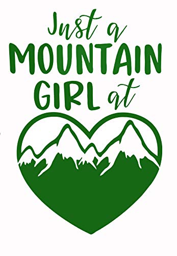 Custom Personalized Vinyl Mountain Girl At Heart Decal - Mountain Hiking Bumper Sticker, for Tumblers, Laptops, Car Windows-WickedGoodz