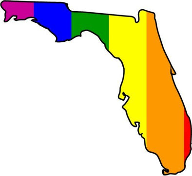 WickedGoodz Die Cut Rainbow Florida Vinyl Decal - Gay Pride Bumper Sticker - Perfect State Vacation Souvenir Gift-WickedGoodz