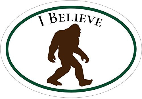 WickedGoodz Oval I Believe Bigfoot Vinyl Decal - Sasquatch Bumper Sticker - Perfect Paranormal Wildman Gift-WickedGoodz