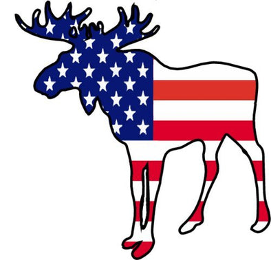 WickedGoodz American Flag Moose Vinyl Window Laptop Decal - Moose Bumper Sticker-WickedGoodz