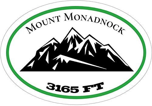 WickedGoodz Oval Mount Monadnock Vinyl Decal - Mountain Bumper Sticker - New Hampshire Hiking Souvenir Gift-WickedGoodz