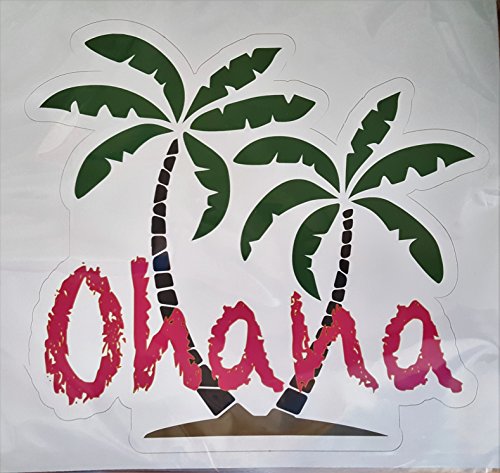WickedGoodz Ohana Vinyl Decal - Hawaiian Bumper Sticker - Palm Tree Tropical Gift-WickedGoodz