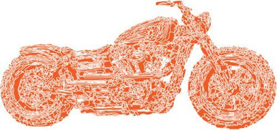 WickedGoodz Vinyl Orange Motorcycle Decal - Biker Bumper Sticker - Perfect Rider Gift-WickedGoodz