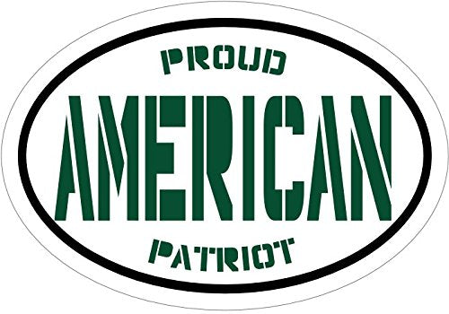 WickedGoodz Green Proud American Patriot Vinyl Window Decal - Patriotic Bumper Sticker - Perfect Pro American USA Gift-WickedGoodz