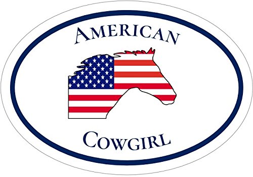 WickedGoodz American Flag Horse American Cowgirl Vinyl Decal - Equestrian Bumper Sticker - Perfect Horseback Riding Gift-WickedGoodz