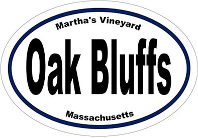 WickedGoodz Oval Oak Bluffs Marthas Vineyard Vinyl Decal - Beach Bumper Sticker - Perfect Ocean Island Vacation Gift-WickedGoodz