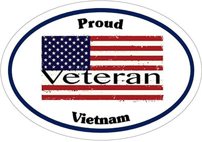 WickedGoodz American Flag Proud Vietnam Veteran Vinyl Decal - Patriotic Bumper Sticker - Perfect Veteran Gift-WickedGoodz