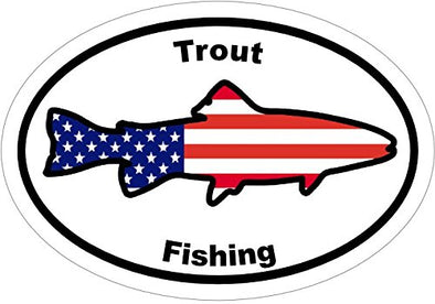 WickedGoodz American Flag Trout Fishing Sticker - Fishing Bumper Sticker - Perfect Angler Fly Fishing Gift-WickedGoodz