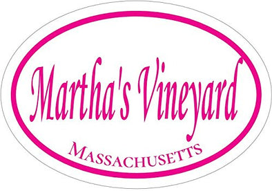 WickedGoodz Vinyl Pink Martha's Vineyard Massachusetts Decal - Beach Bumper Sticker - Perfect Island Ocean Gift-WickedGoodz