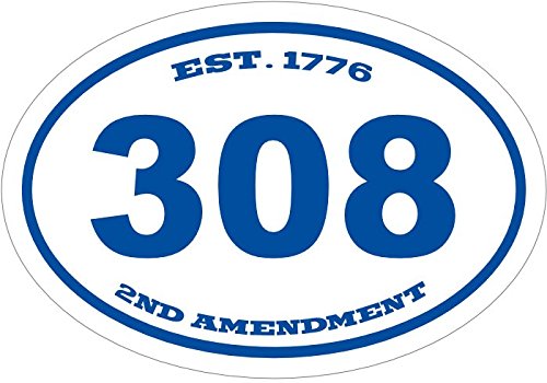WickedGoodz Oval Blue Est. 1776 308 Vinyl Decal - 2nd Amendment Sticker - 1776 Gun Bumper Sticker-WickedGoodz