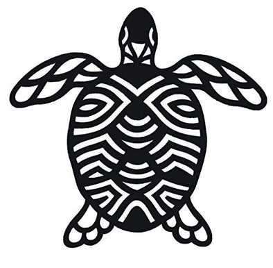 Custom Tribal Sea Turtle Vinyl Decal - Beach Bumper Sticker, For Laptops, Cooler or Car Windows, Turtle Sticker-WickedGoodz