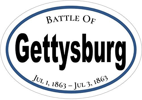 WickedGoodz Oval American Civil War Gettysburg Vinyl Decal - History Bumper Sticker - Perfect Blue and Grey Gift-WickedGoodz