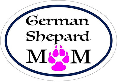 WickedGoodz Oval Pink Paw German Shepherd Vinyl Decal - Dog Bumper Sticker - Perfect K9 Owner Gift-WickedGoodz