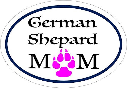 WickedGoodz Oval Pink Paw German Shepherd Vinyl Decal - Dog Bumper Sticker - Perfect K9 Owner Gift-WickedGoodz