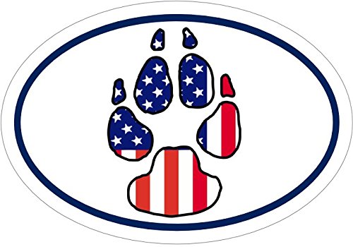 WickedGoodz Oval American Flag Dog Paw Vinyl Decal - Dog Bumper Sticker - Perfect Dog Owner Gift-WickedGoodz