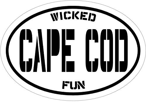 Oval Wicked Fun Cape Cod Vinyl Decal - Massachusetts Bumper Sticker - Perfect Beach Souvenir Gift-WickedGoodz