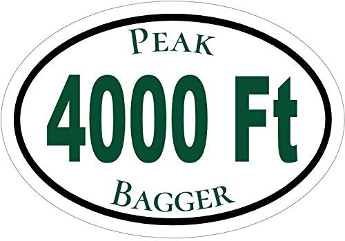 WickedGoodz Peak Bagger 4000 Ft Mountains Vinyl Decal - Hiking Bumper Sticker - Perfect Mountain Hiker or Explorer Gift-WickedGoodz
