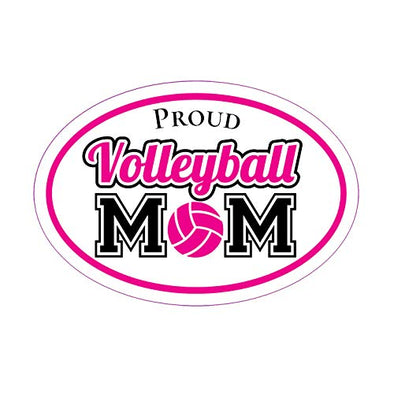 WickedGoodz Oval Volleyball Mom Decal - Volleyball Sticker-WickedGoodz