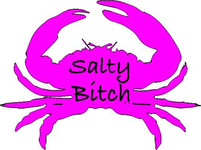 WickedGoodz Pink Salty Bitch Crab Vinyl Decal - Beach Bumper Sticker - Perfect Ocean Lovers Gift-WickedGoodz