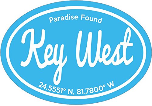WickedGoodz Oval Paradise Found Key West Vinyl Decal - Florida Keys Bumper Sticker - Perfect Vacation Souvenir Gift-WickedGoodz