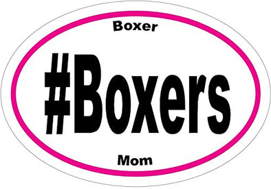 WickedGoodz Oval Vinyl Boxer Mom Decal - Dog Bumper Sticker for Boxer Moms-WickedGoodz