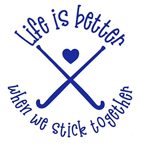 Custom Stick Together Field Hockey Vinyl Decal - Sports Bumper Sticker, for Tumblers, Laptop, Car Windows - Pick Size and Color-WickedGoodz