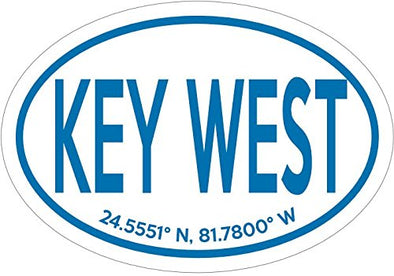 WickedGoodz White and Blue Key West Vinyl Decal - Florida Bumper Sticker - Perfect Island Beach Key West Gift-WickedGoodz