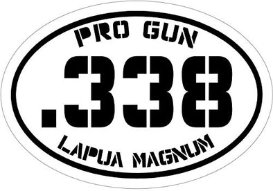 WickedGoodz Black Pro Gun 338 Lapua Vinyl Decal - Patriotic Bumper Sticker - 2nd Amendment Gift-WickedGoodz