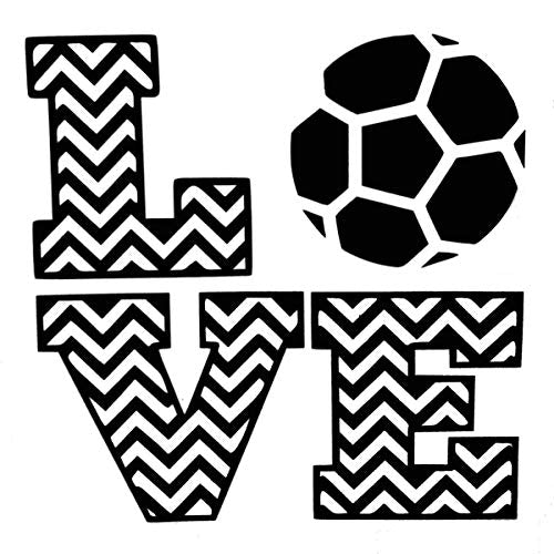 Custom Chevron Love Soccer Ball Vinyl Decal - Fútbol Bumper Sticker-WickedGoodz