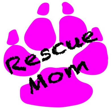 WickedGoodz Pink Paw Rescue Mom Vinyl Decal - Rescue Mom Bumper Sticker - Perfect Dog Owner Gift-WickedGoodz
