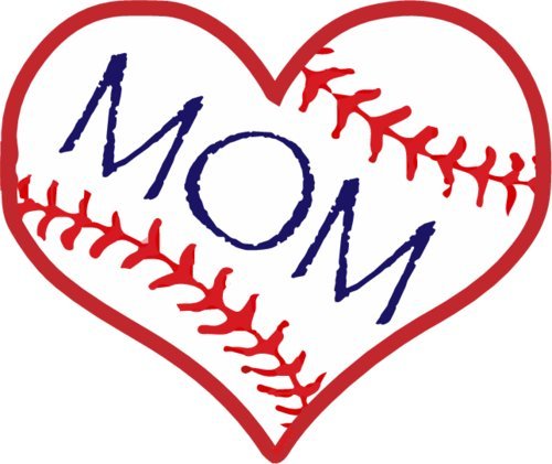 WickedGoodz Die Cut Heart Baseball Mom Vinyl Decal - Sports Bumper Sticker for Mom-WickedGoodz