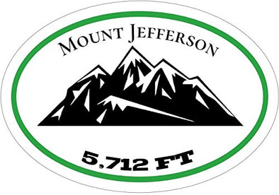 WickedGoodz Oval Mount Jefferson Vinyl Decal - White Mountains Bumper Sticker - New Hampshire Souvenir Gift-WickedGoodz